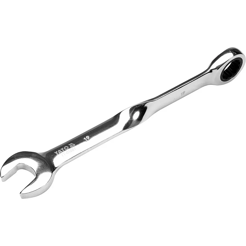 Ключ ріжково-накидний з тріскачкою Yato кручений 19x239мм (YT-01881) фото