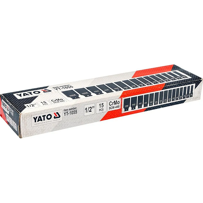 Набор головок торцевых ударных Yato 1/2, 10-32 мм (YT-1055) фото