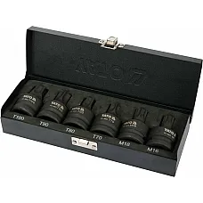 Набір насадок ударних викруткових Yato Spline і Torx 3/4" T70-100, M16, M18, 6 шт (YT-10653)