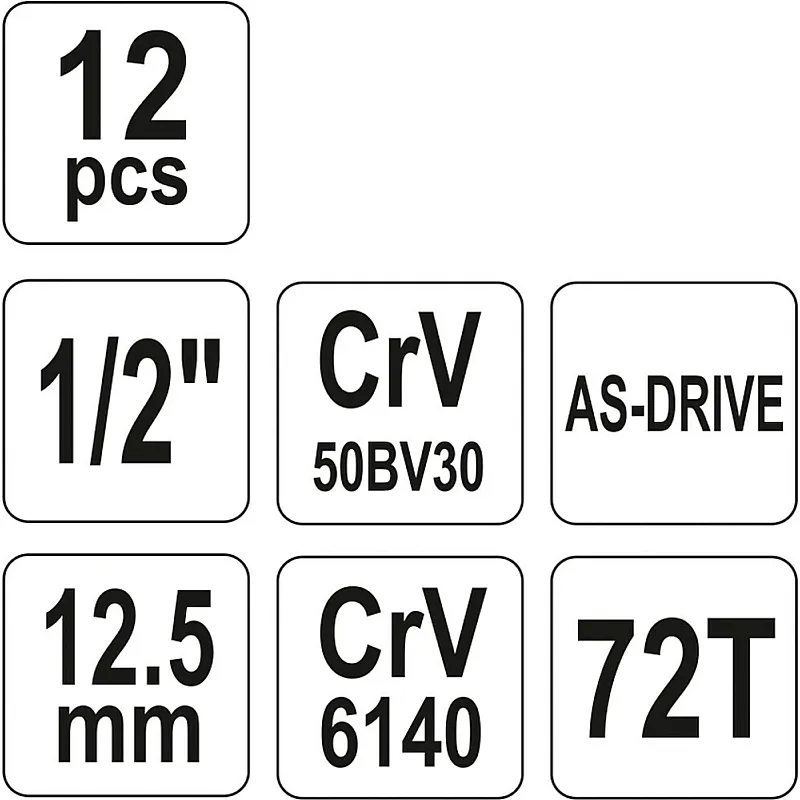 Набір торцевих головок Yato YT-12621 фото