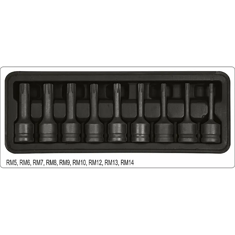 Набір ударних насадок викрутки Yato RIBE RM5-RM14 (YT-10681) фото