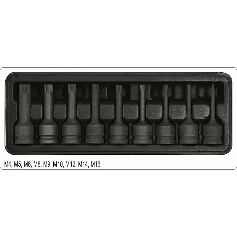 Набор ударных отверточных насадок Yato SPLINE M4-M16 (YT-10691) фото