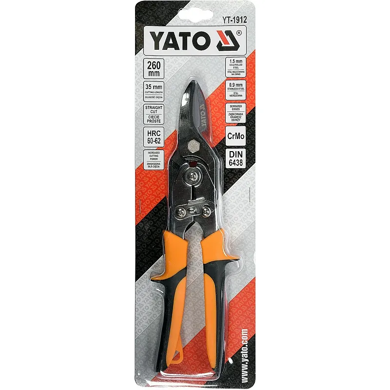 Ножиці по металу Yato L= 260 мм прямі Cr-Mo (YT-1912) фото