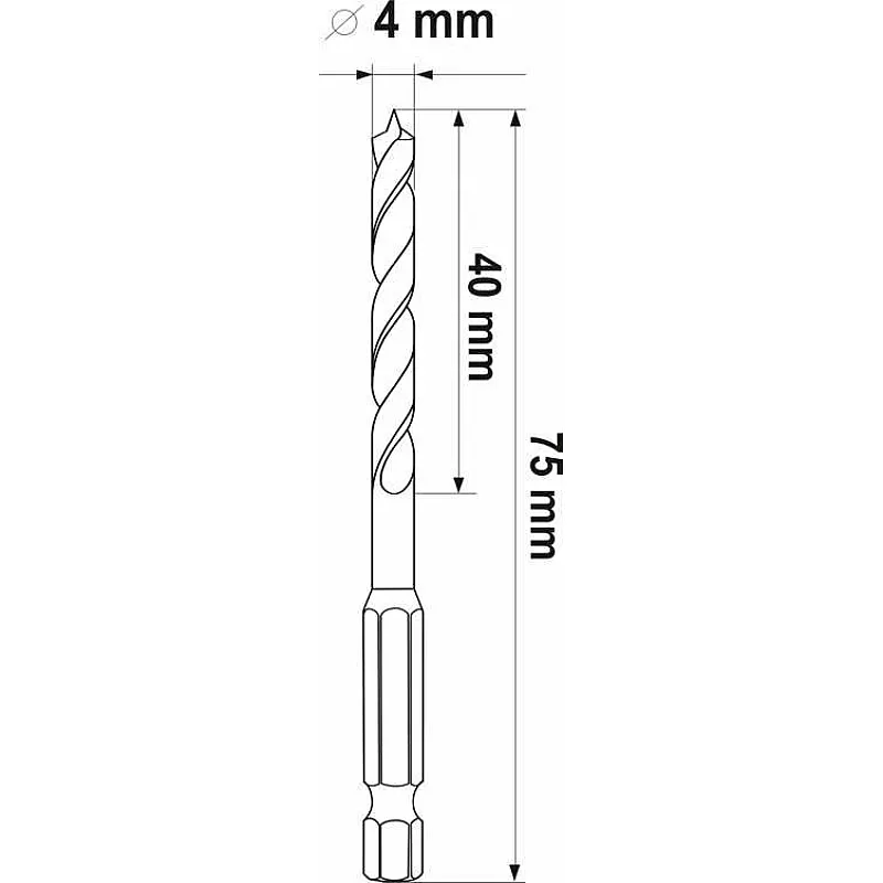Свердло по дереву Yato 4x75х40 мм (YT-33861) фото