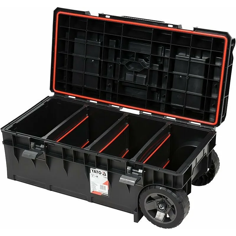 Ящик для інструментів з 2 органайзерами на колесах YATO (YT-09185) фото