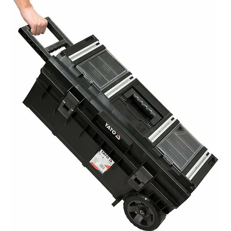Ящик для інструментів з 2 органайзерами на колесах YATO (YT-09185) фото