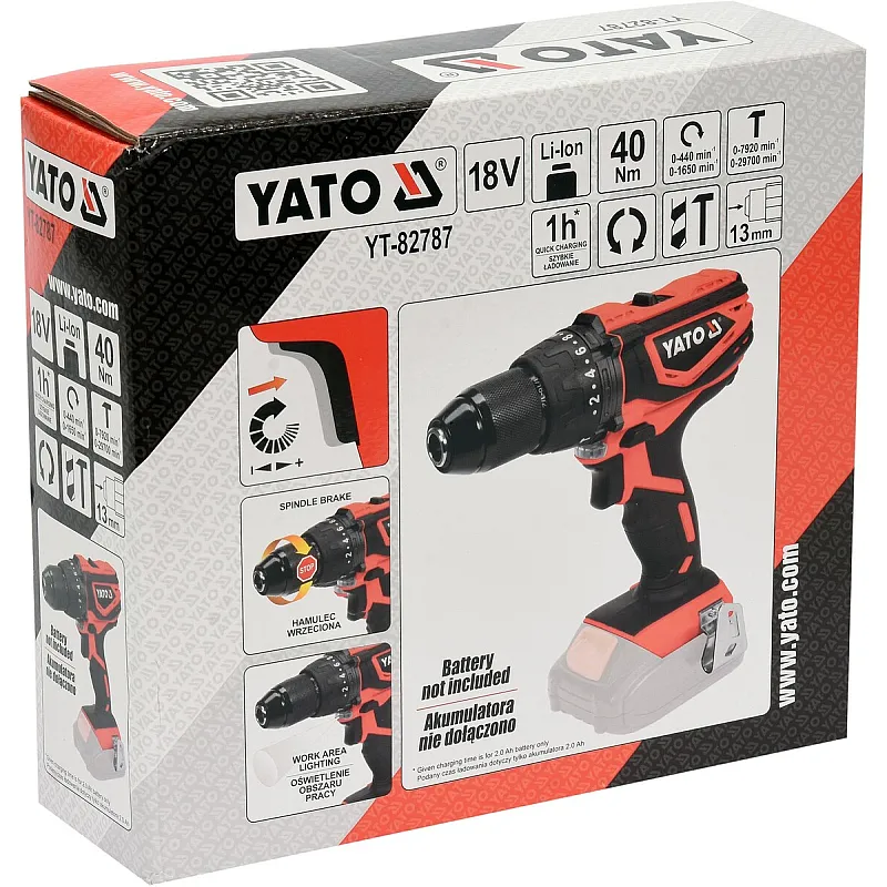 Акумуляторний дриль-шуруповерт Yato YT-82787 (без акумулятора та ЗУ) фото