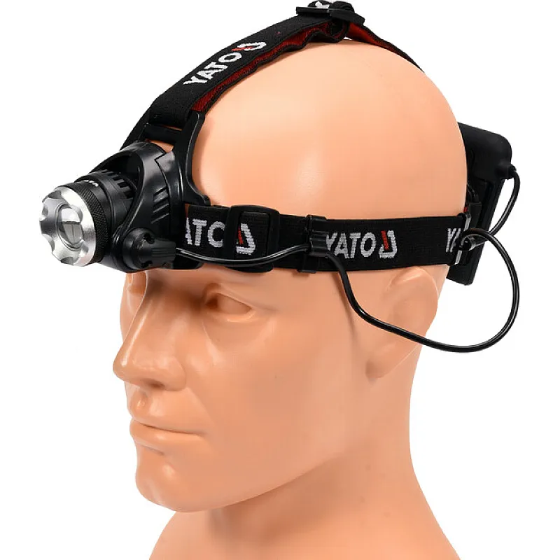 Ліхтар світлодіодний (XM-L2 CREE) на лоб YATO, 3 режими, Р=10 Вт, Ф=450 lm, жив.- 4х АА батареї YATO YT-08591 фото