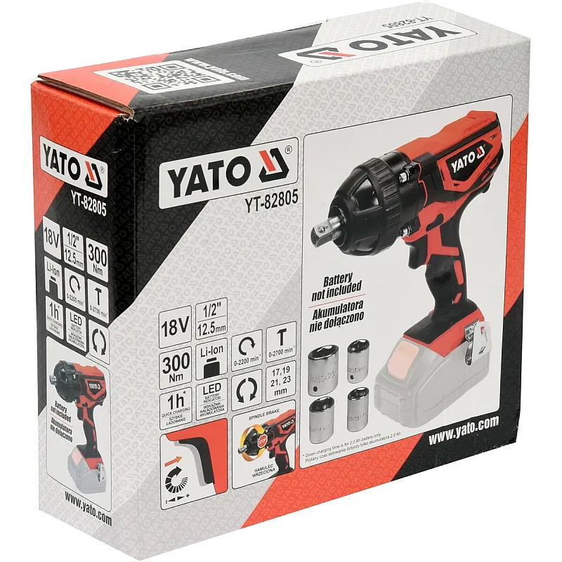 Гайковерт ударний акумуляторний Yato YT-82805 (без акумулятора та ЗУ) фото