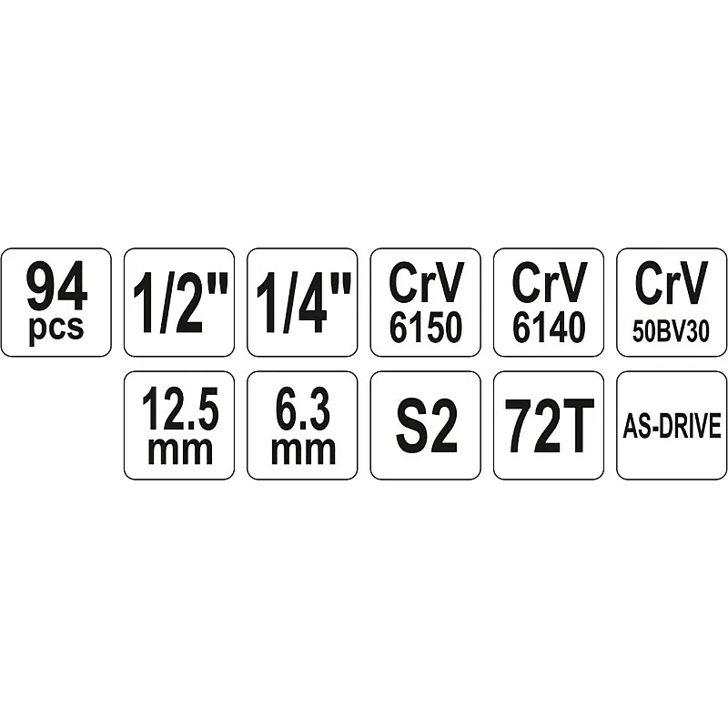Набір торцевих головок Yato YT-1268 фото
