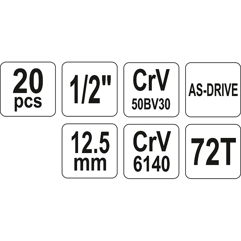 Набор торцевых головок Yato YT-3869 фото