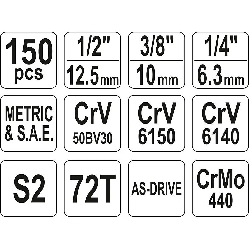 Набор торцевых головок Yato YT-38811 фото