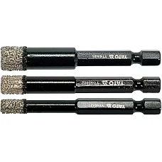 Свердла з алмазним колом YATO 6-8-10 мм, 1/4" (YT-60409)