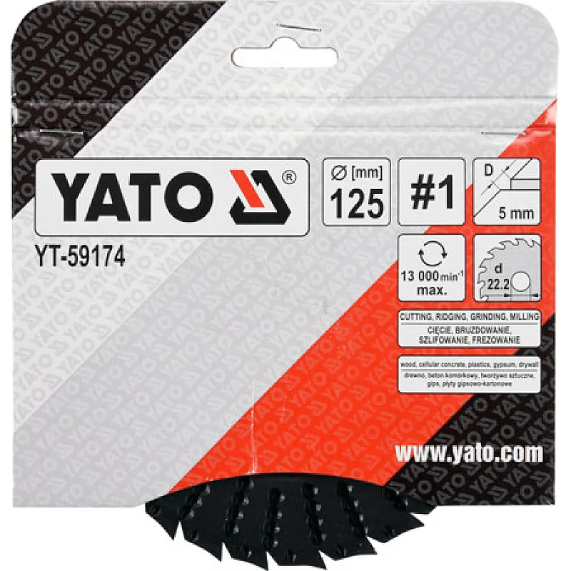 Диск-фреза Yato 125/22.2 мм (YT-59174) фото