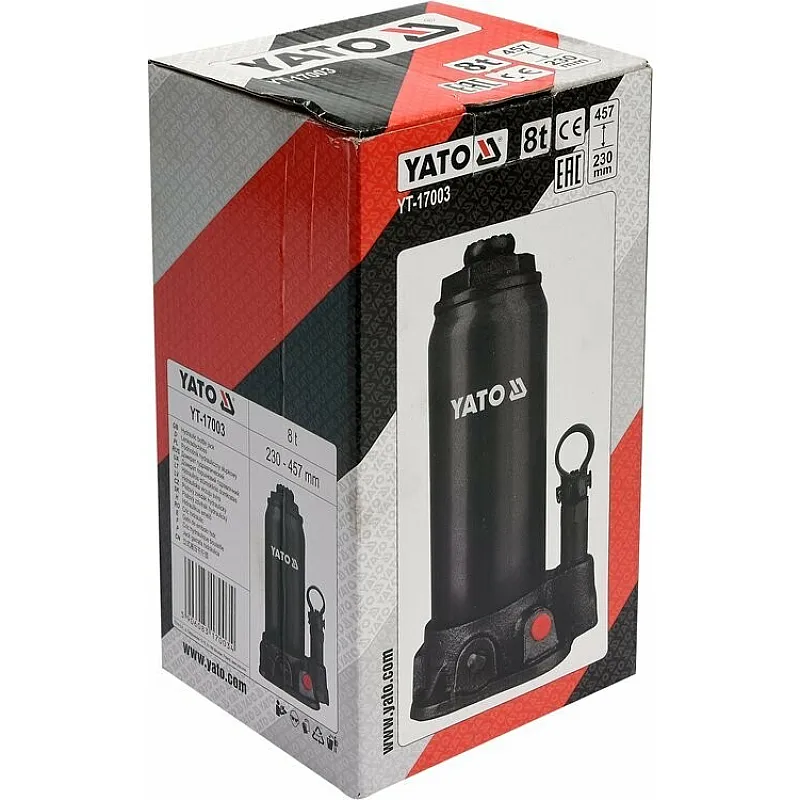 Домкрат гідравлічний пляшковий Yato 8 т 230х457 мм (YT-17003) фото