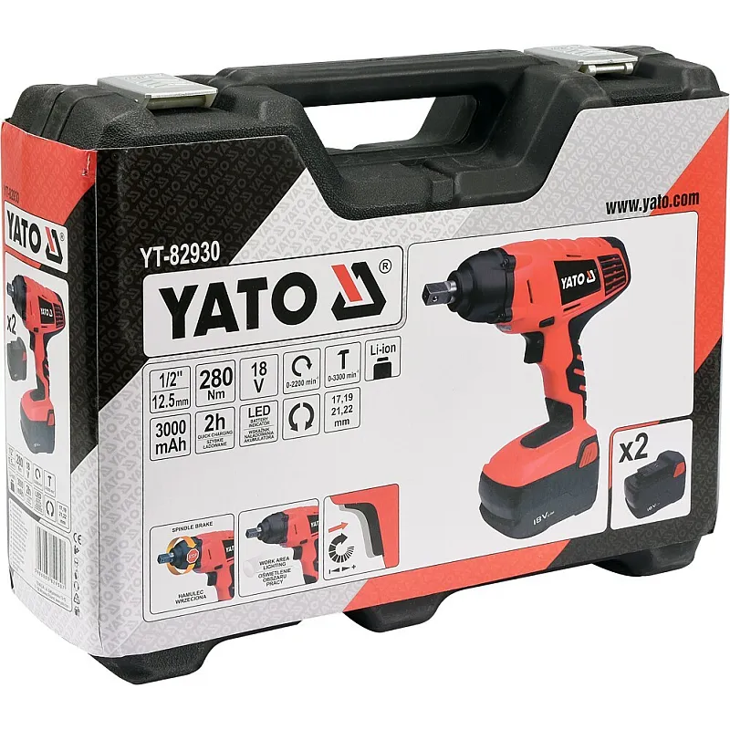 Гайковерт ударний акумуляторний Yato YT-82930 фото