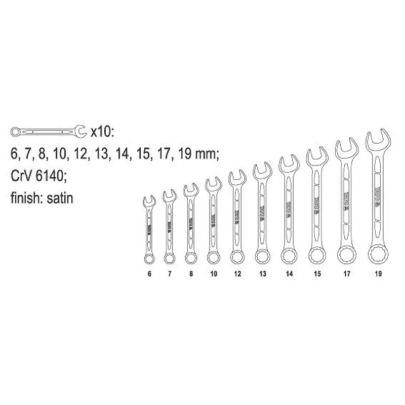 Набір ключів комбінованих Yato YT-0060 фото