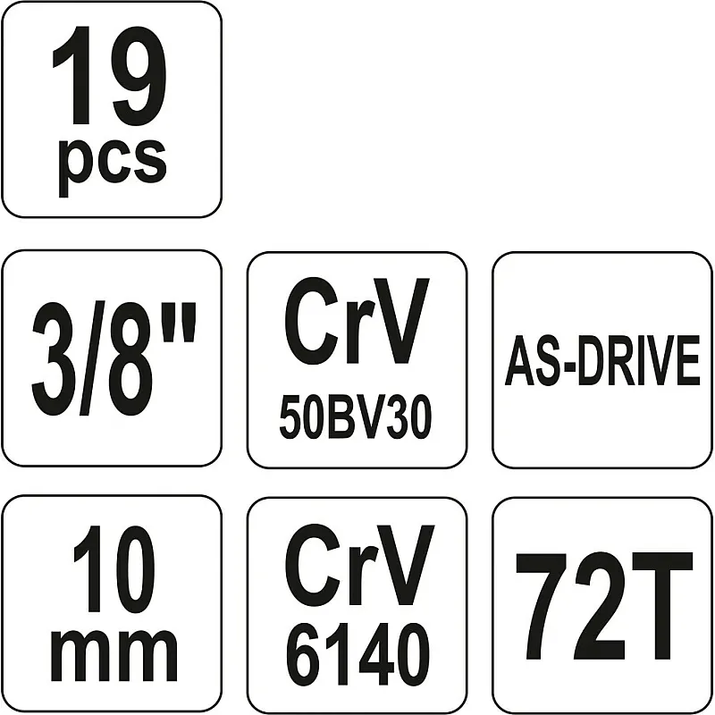 Набір торцевих головок Yato YT-38641 фото