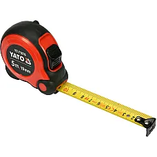 Рулетка Yato (YT-71076) 5 м x 19 мм, сталевою стрічкою, нейлоновим покриттям, подвійним блокуванням