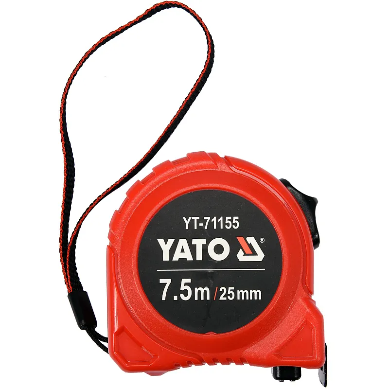 Рулетка Yato (YT-71155) 7.5 м x 25 мм, сталевою стрічкою, нейлоновим покриттям, подвійним блокуванням фото