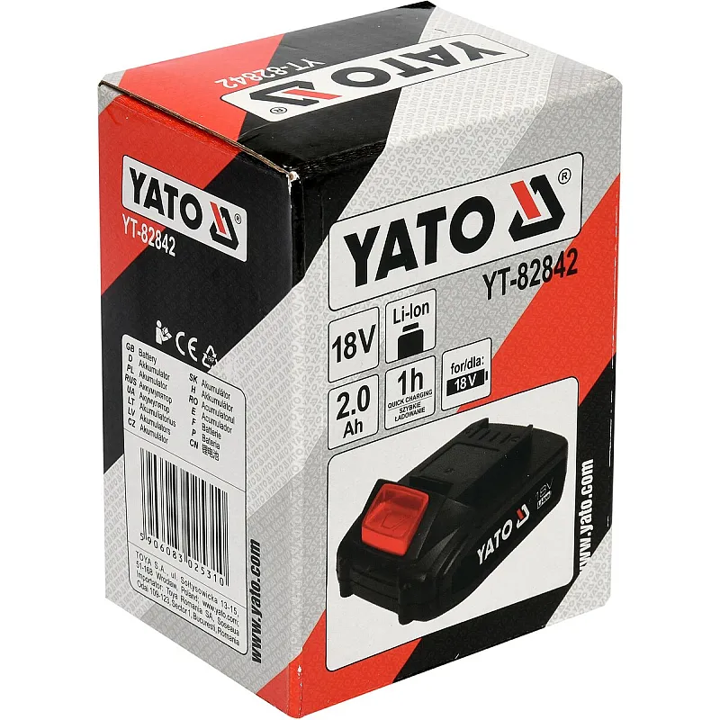 Акумулятор YATO 18V, 2.0 А/год (YT-82842) фото