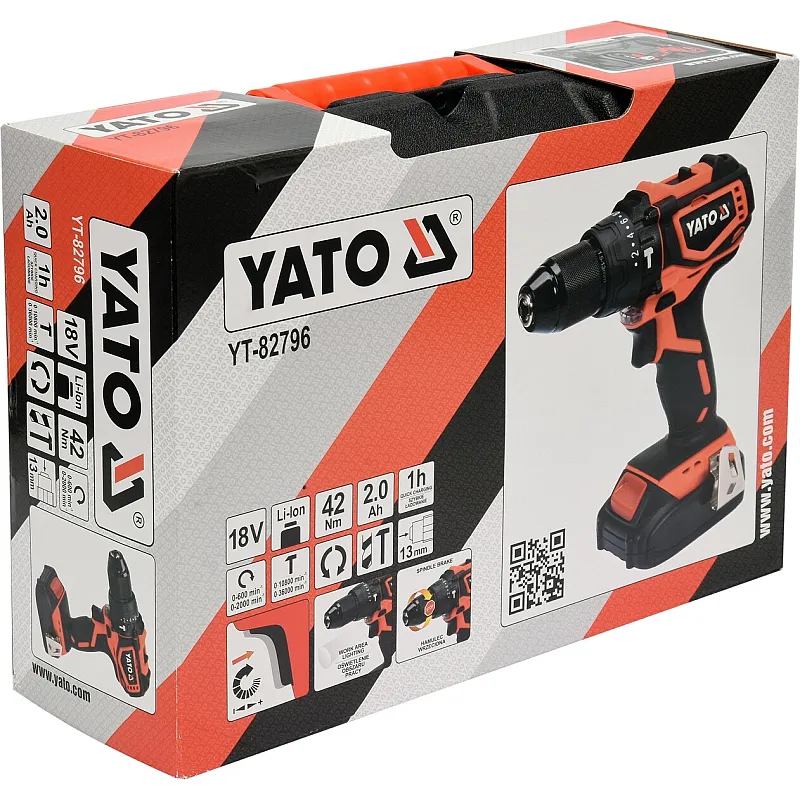 Акумуляторний дриль-шуруповерт Yato YT-82796 фото