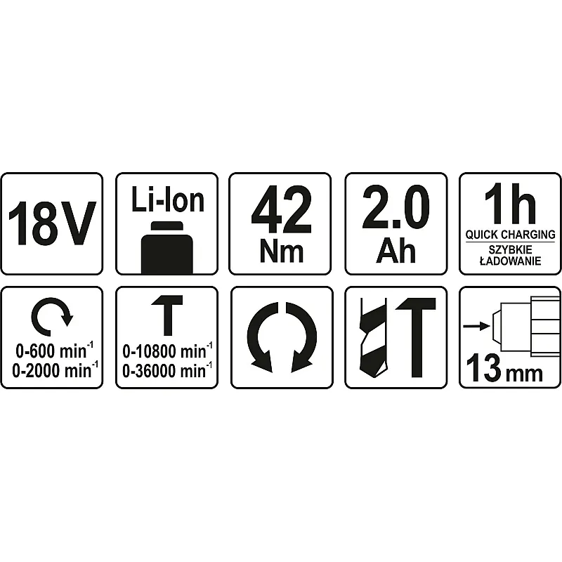 Акумуляторний дриль-шуруповерт Yato YT-82796 фото
