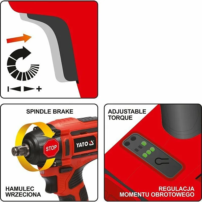 Аккумуляторный бесщеточный гайковерт Yato YT-82802 фото