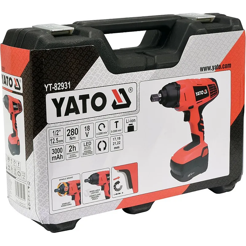 Гайковерт ударний акумуляторний Yato YT-82931 фото
