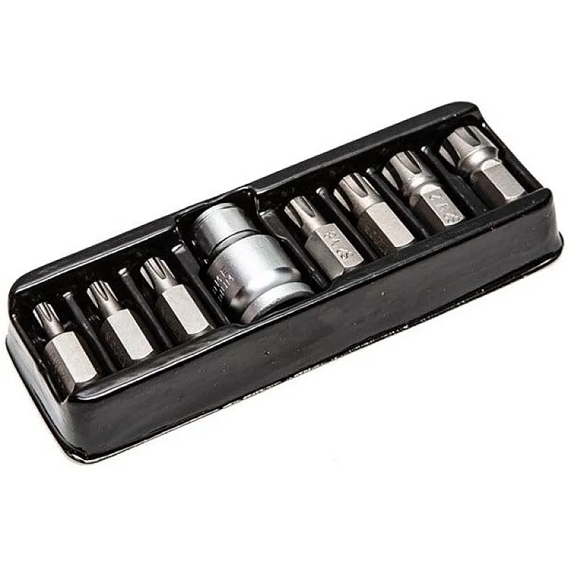 Набор насадок отверточных YATO RIBE 30 мм, адаптер 1/2 8 шт (YT-0418) фото