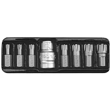 Набор насадок отверточных YATO "RIBE" 30 мм, адаптер 1/2" 8 шт (YT-0418)