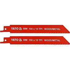 Полотна по дереву та металу бі-металеві для шабельної пили Yato 150х1 мм, 10 зубів (YT-33930)
