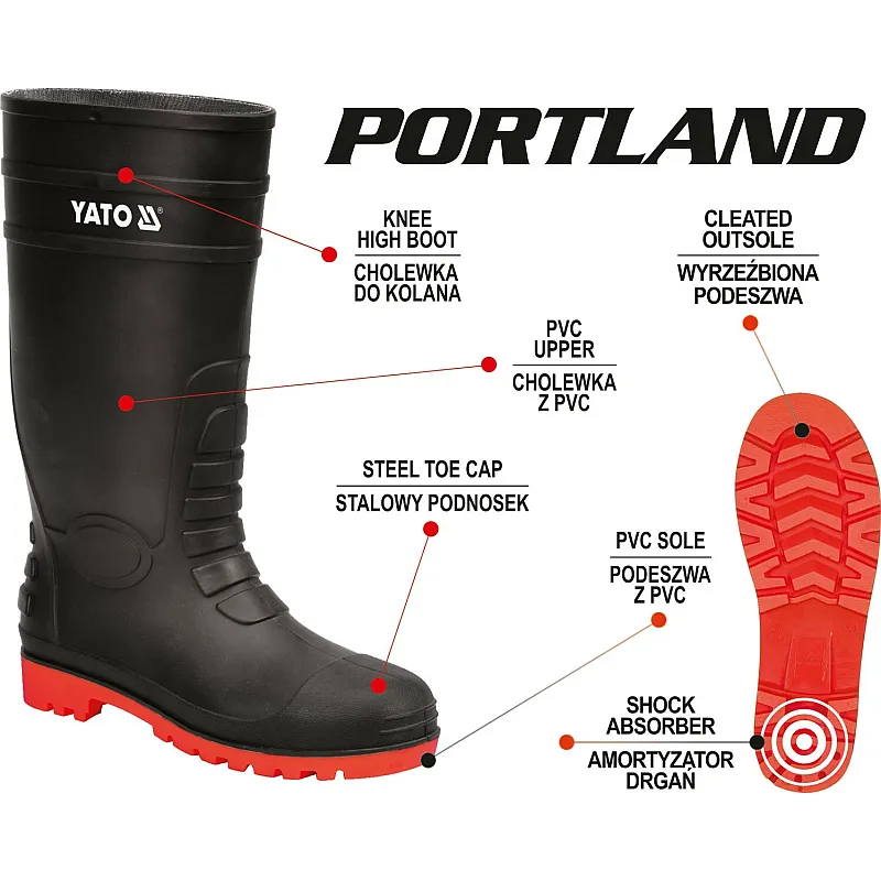 Чоботи Yato ПВХ розмір 46 (YT-80888) фото