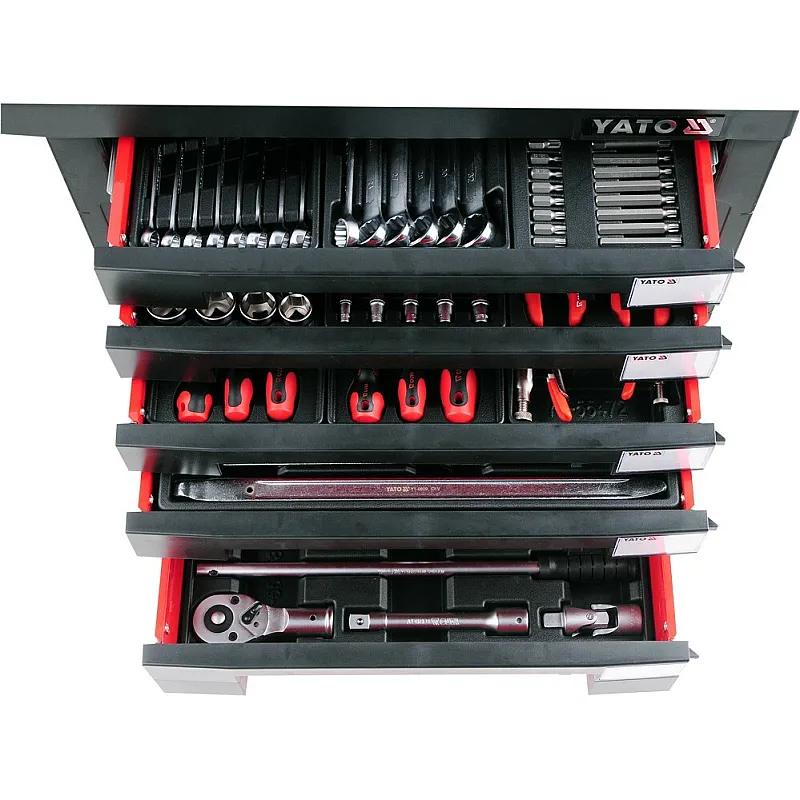 Шафа з інструментами Yato 165 шт 4 колеса 7 відділень 95,8 х76, 6х46, 5 см (YT-55293) фото