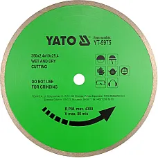 Диск алмазный YATO сплошной 300х10,0x25,4 мм для керамики (YT-5974)
