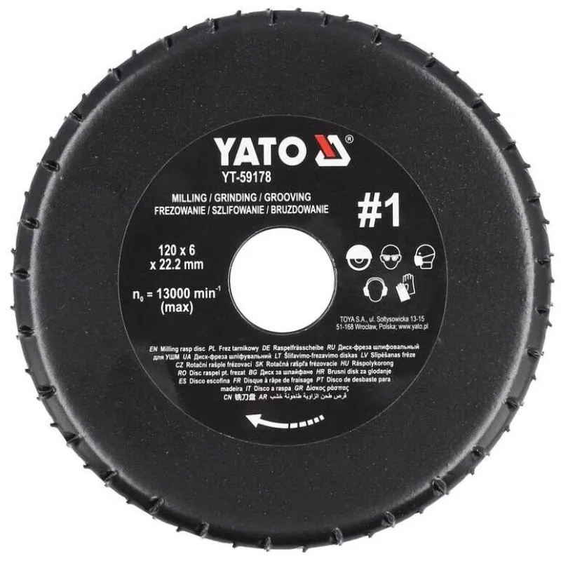 Диск-фреза торцева Yato 120х22.2 мм, 6 мм (YT-59178) фото