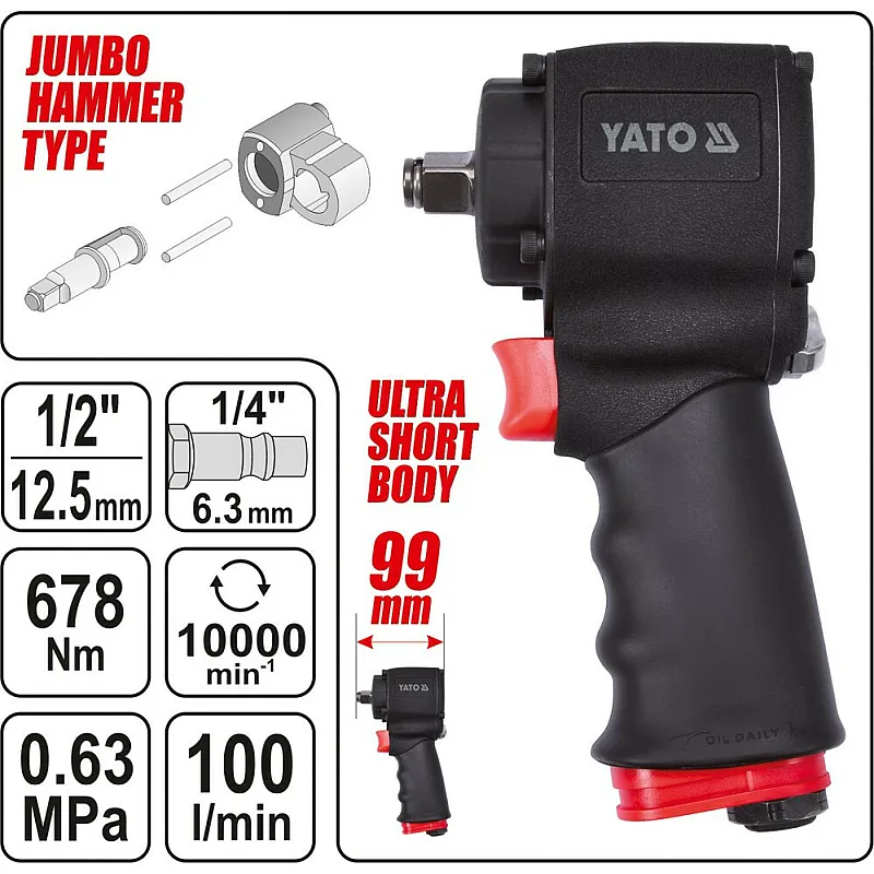 Гайковерт пневматичний ударний Yato YT-09512 фото