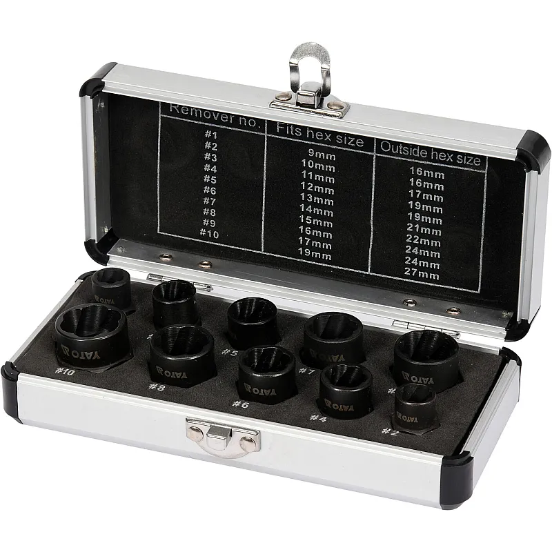 Головки торцевые для поврежденных болтов и гаек Yato (YT-06031) 10 шт фото