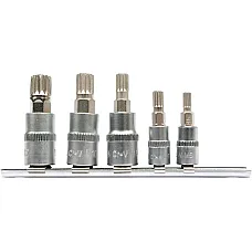 Головки торцеві з насадками Yato Spline M5-M12 (YT-04360) 5 шт
