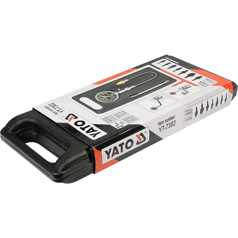 Компресометр для бензинових двигунів з подовжувачами з різьбленням Yato YT-7302 фото