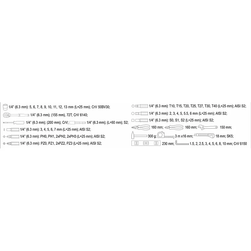 Набір інструментів Yato YT-38920 фото