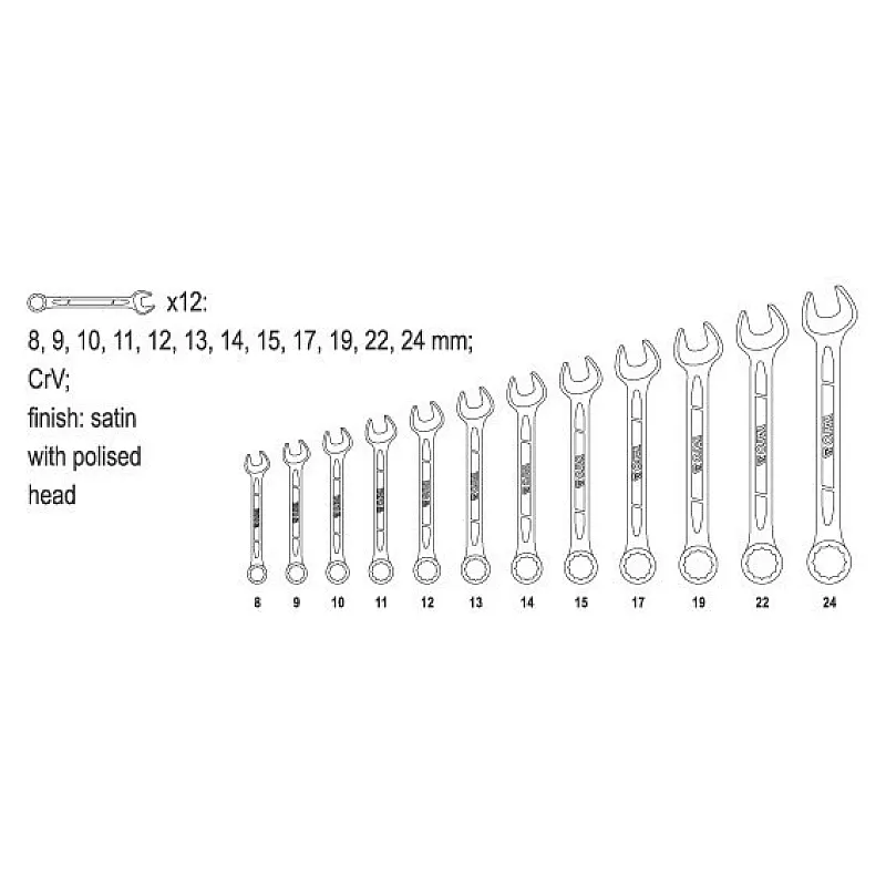 Набір ключів комбінованих Yato YT-0362 фото