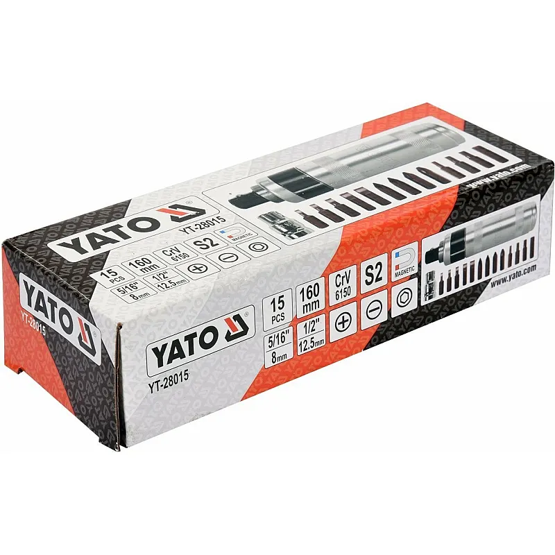 Викрутка реверсивна ударна YATO 160 мм (YT-28015) фото