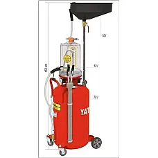 Пневматичний пристрій для зливу масла на колесах Yato (YT-07190)