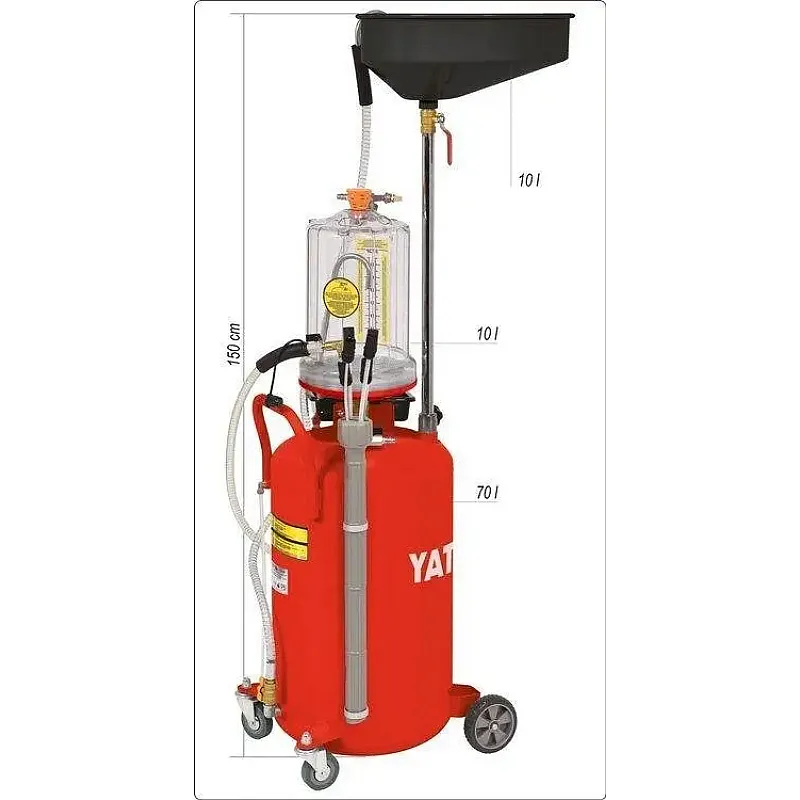 Пневматичний пристрій для зливу масла на колесах Yato (YT-07190) фото