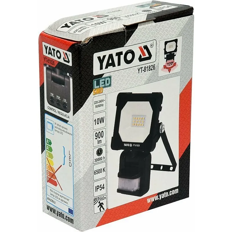 Прожектор із SMD-діодним випромінювачем та датчиком руху Yato YT-81826 фото