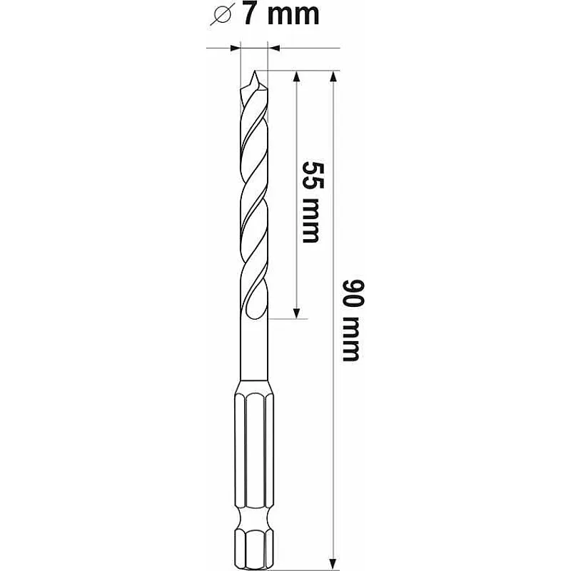 Свердло по дереву Yato 7x90х55 мм (YT-33864) фото