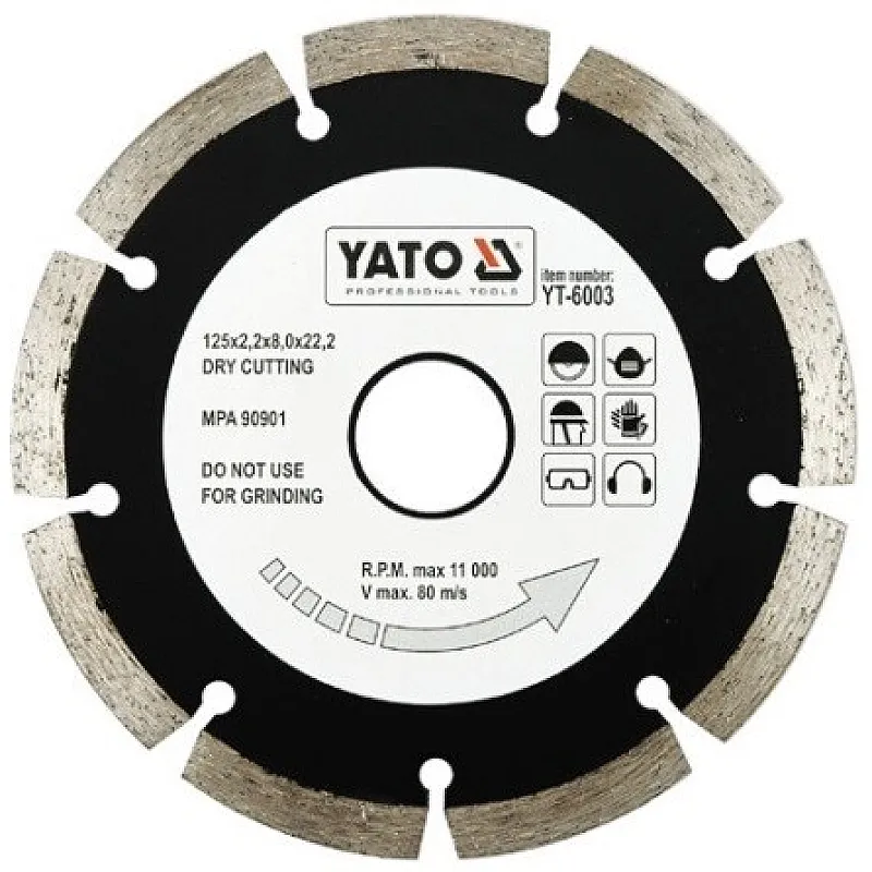 Диск алмазный YATO сегмент 125x8.0x22,2 мм (YT-6003) фото