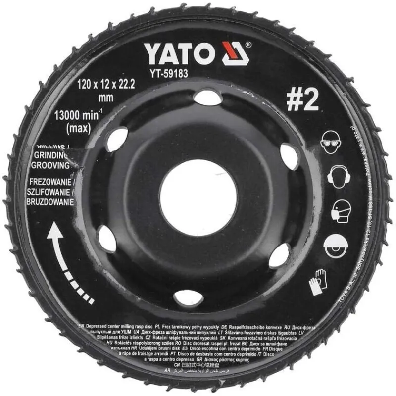 Диск-фреза опуклий Yato 120х22.2 мм, 16/12 мм (YT-59183) фото