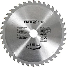 Диск пильний YATO по дереву 250х30х3.2х2.2 мм, 40 зубців (YT-6071)
